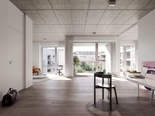 SUITES: Wohnraum mit Loggia Blick Hofgarten - 1 Zimmer Etagenwohnung zum Kaufen in Berlin