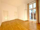 Schlafzimmer - 2,5-Zimmer-Altbau in Berlin-Steglitz mit Terrasse & 3,8 m Decken – ruhiges Gartenhaus-EG, hell, hochwertig saniert & sofort bezugsfrei