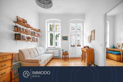 Wohnzimmer - ?? Altbau Traum in Friedenau - hochwertige 2 Zi Wohnung mit sonnigen Süd West Balkon im ruhigen HH