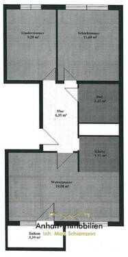 3-Raumwohnung, rechts, mit Balkon - 