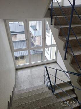 Treppenhaus mit neuen Fensterelementen - 3 Zimmer Etagenwohnung zum Kaufen in Karlsruhe
