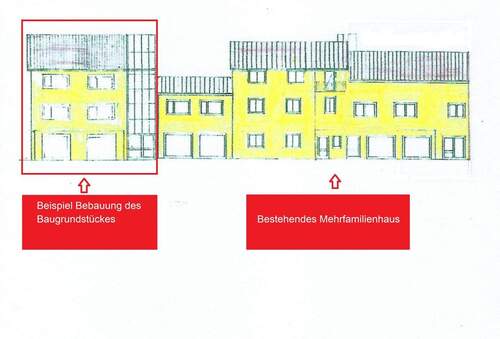 Beispiel 3,5 geschossige Bebauung Baugrundstück - 