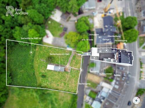 Luftbild - 8 Zimmer Einfamilienhaus in Stolberg (Rheinland)