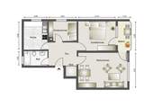 Durchdachter Grundriss einer 3-Zimmer-Wohnung – ideal für Paare oder als Kapitalanlage. - 