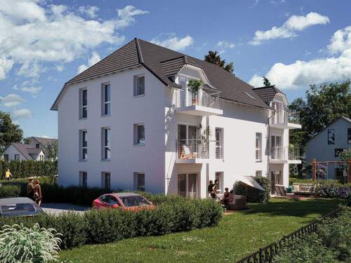 Hausansicht mit Balkonen.jpg - 3 Zimmer Terrassenwohnung in Petershagen/Eggersdorf