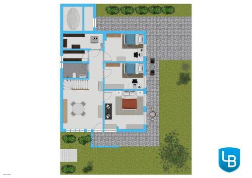Untergeschoss und Garten - 