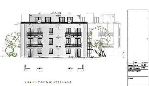 Ansicht Süd - Hinterhaus - Grundstück in Düsseldorf