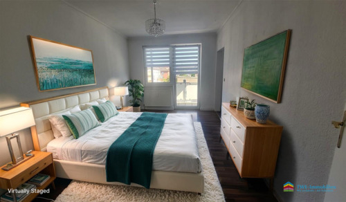 Schlafzimmer - virtually staged - 3 Zimmer Etagenwohnung in Duisburg