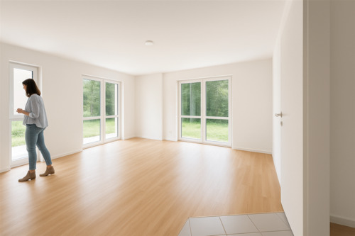 Helles Wohnzimmer - Erstbezug nach Renovierung - Helle Wohnung im EG mit Terrasse, ruhig gelegen und mit Stellplatz!