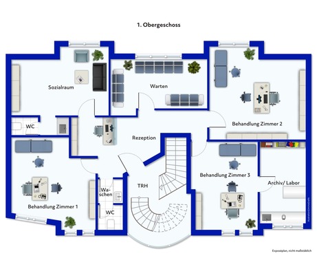 Grundriss - Praxisräume Büroräume in der Altstadt von Leonberg