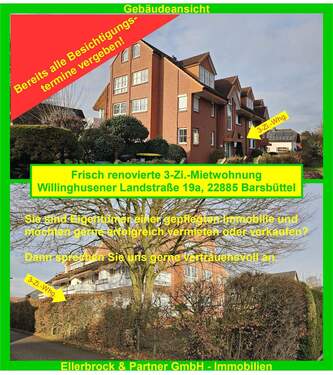 Außenansicht-Alle Termine vergeben! - Bereits alle Termine vergeben! Frisch renovierte, gemütliche 3-Zi.-Wohnung in Barsbüttel