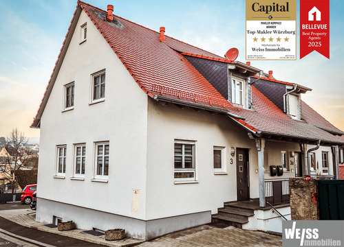 Hauseingang - Charmante, kleine Doppelhaushälfte mit Balkon in Höchberg (kein Garten)