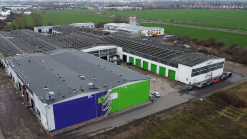Luftbild - Halle in Erfurt zur Miete