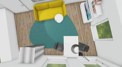 Wohn-und Esszimmer Draufsicht - 