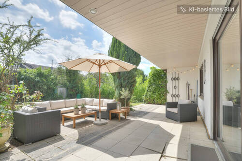 Terrasse mit Garten - mögliche Möblierung - 