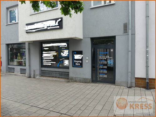 Bild 1 - Ebenerdiges Ladenlokal und Büroräume im 1. OG, Lastenfahrstuhl, zentrale Innenstadtlage Hanau Stadt