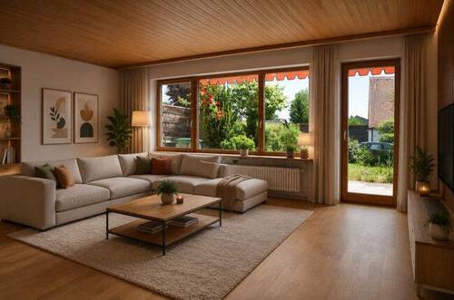 Einrichtungsbeispiel Wohn-/Essbereich KI generiert - 5 Zimmer Reihenmittelhaus in Landsberg