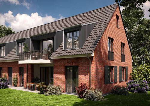 Seitenansicht - Helle Zwei-Zimmer-Neubauwohnung mit Terrasse