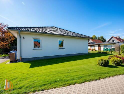 Außenansicht vorn - KI generiert - Bungalow mit 145,50 m&sup2; in Bördeland zum Kaufen