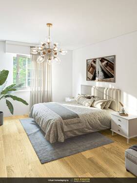 Schlafzimmer mit Homestaging - 