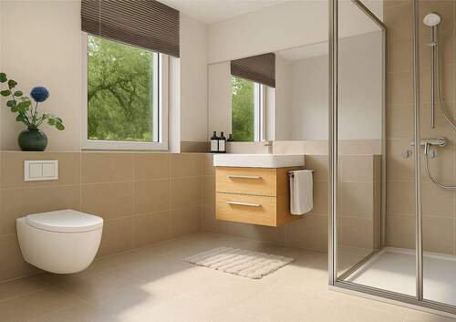 Badezimmer - Etagenwohnung mit 50,60 m&sup2; in Stelle zum Kaufen