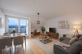 Einrichtungsbeispiel Wohn-Esszimmer - KI bearbeitet - 3 Zimmer Etagenwohnung in Rosenheim