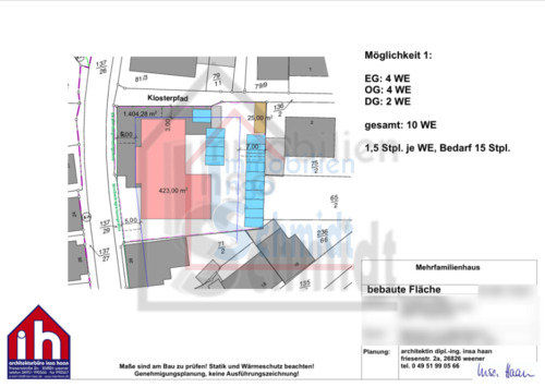 bebaute Fläche - Mehrfamilienhaus, Wohnhaus in Weener