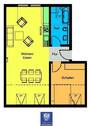 Grundriss - 2 Zimmer Etagenwohnung zur Miete in Dresden