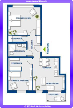 Grundriss 3 Zi. - Erstbezug in Pankow-Neubau - 620.000,00 EUR Kaufpreis, ca.  80,00 m² Wohnfläche