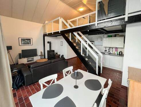 Wohn-/Essbereich mit Küche - 2 Zimmer Etagenwohnung in Ibbenbüren