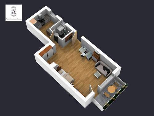 3-D Plan der Wohnung - 