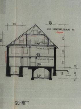 Schnitt Gebäude - Mehrfamilienhaus, Wohnhaus mit 304,30 m² in Oettingen in Bayern zum Kaufen