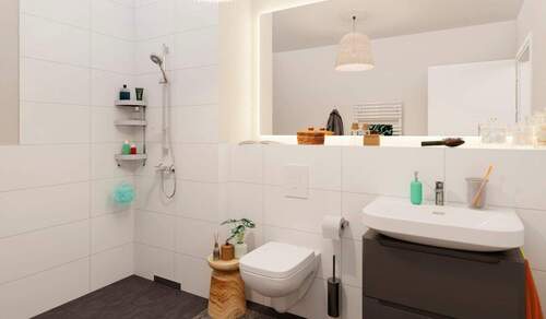 Badezimmer - Etagenwohnung mit 58,80 m&sup2; in Hoppegarten zum Kaufen