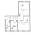Grundriss 2-Zimmer-Wohnung im 1.OG - 