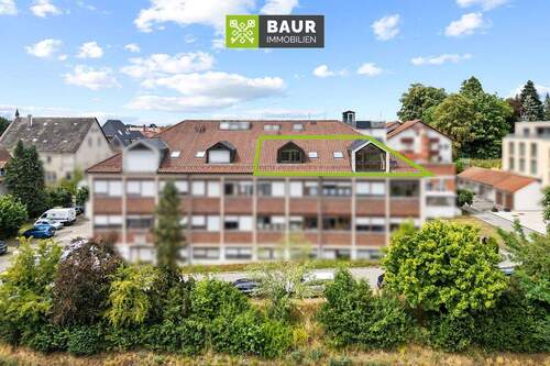 Titelbild - Sofort bezugsfrei! Großzügige 3-Zimmer-Dachgeschosswohnung in Bad Waldsee