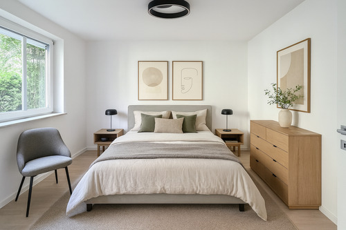 Schlafzimmer (Staged) - 2 Zimmer Etagenwohnung zum Kaufen in München