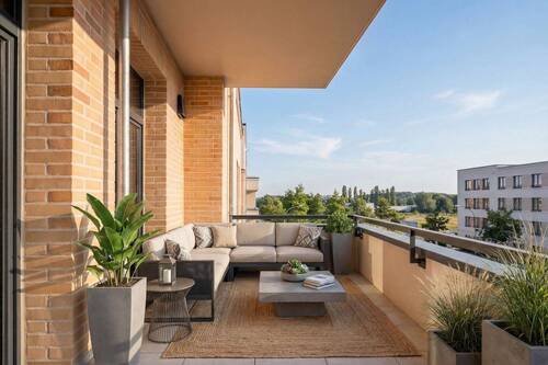 Balkon mit Einrichtungsbeispiel - Etagenwohnung mit 81,00 m&sup2; in Potsdam zum Kaufen