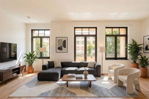 Wohnzimmer mit Einrichtungsbeispiel - 3 Zimmer Etagenwohnung in Potsdam