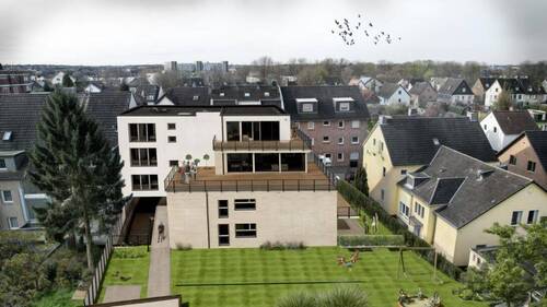 Neubau Gartenansicht - NEUBAU: Träumen Sie sich nach Hause! 4-Zimmer-Gartenwohnung in Schlebusch!