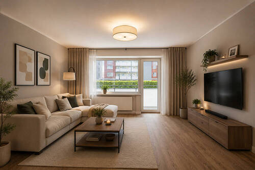Wohnzimmer_gestaged - 3 Zimmer Etagenwohnung zur Miete in Elmshorn