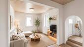 Einrichtungsbeispiel Wohnzimmer - 3 Zimmer Mehrfamilienhaus, Wohnhaus in Gelsenkirchen