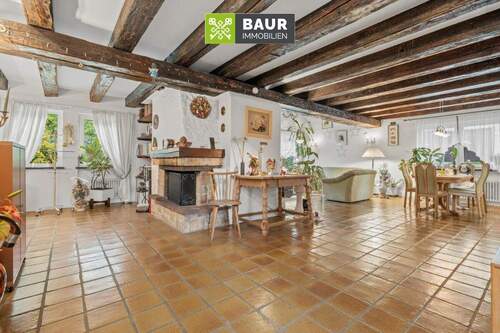 Kaminzimmer und Wohn-, Essbereich - 