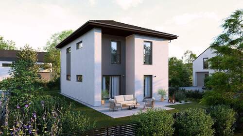 Ansicht Garten Walmdach - 