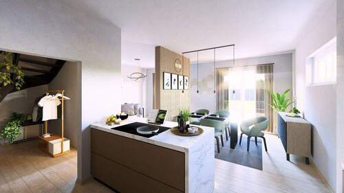 Ansicht Küche und Essbereich - Einfamilienhaus mit 131,00 m² in Porta Westfalica zum Kaufen