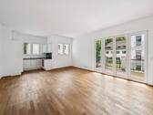 Wohn-Essbereich Gegenperspektive, unmöbliert - Etagenwohnung mit 78,00 m² in Berlin zum Kaufen