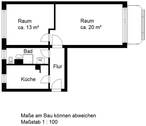 Grundriss - Etagenwohnung mit 48,20 m² in Halle (Saale) zur Miete