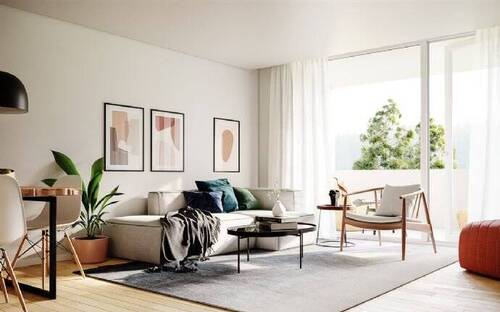 Beispielvisualisierung - Wohnzimmer 2-Zimmer-Wohnu - 