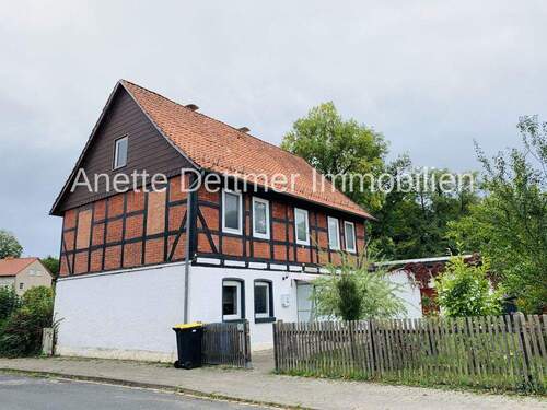 Ansicht mit Vorgarten - 4 Zimmer Einfamilienhaus zum Kaufen in Alfeld (Leine) / Brunkensen