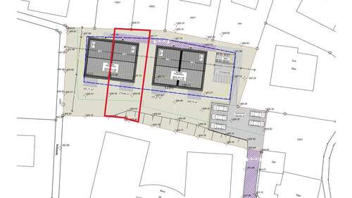 Freiflächenplan mit Grundstückseinzeichnung - Haus B - 