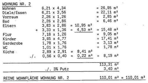 Wohnflächenberechnung - 